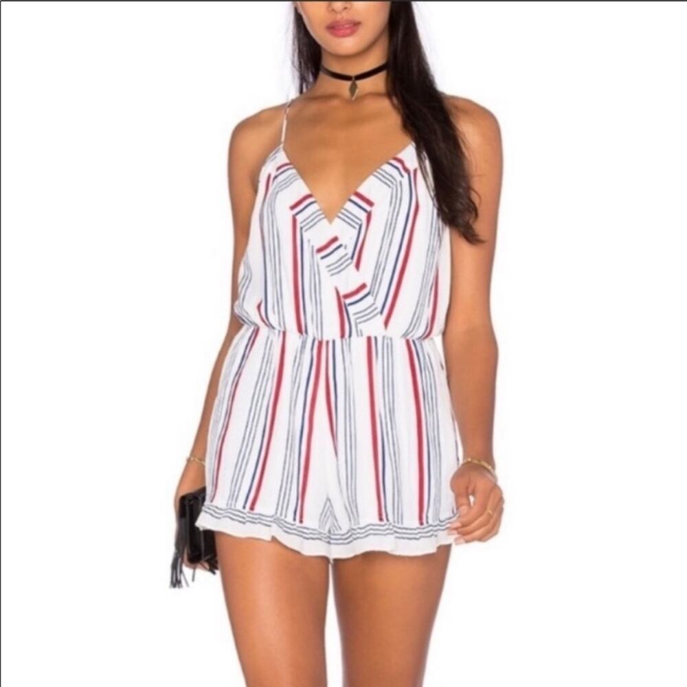 Tularosa Striped Jumpsuit in White and Red
